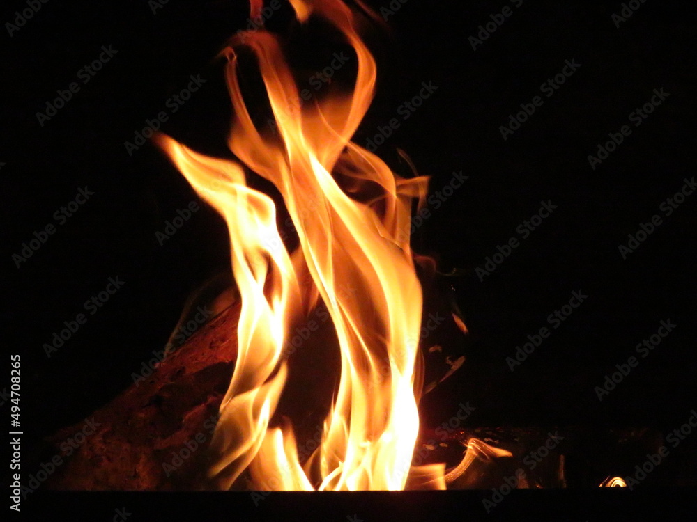 fire in the fireplace