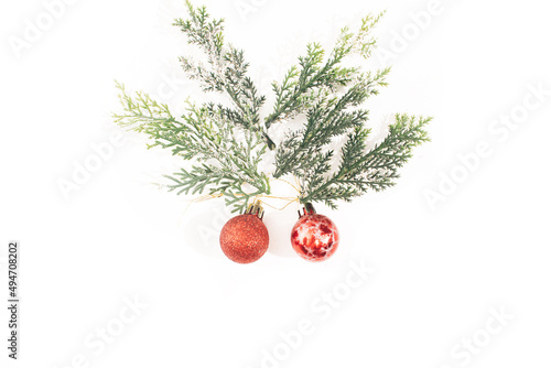 christmas tree with red ball