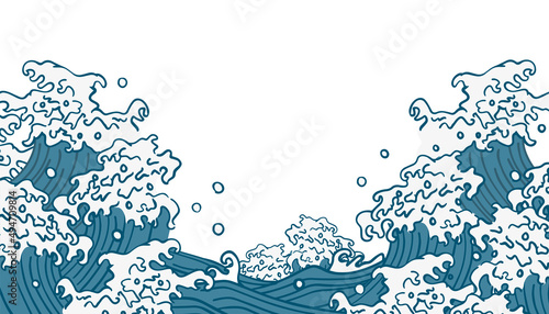 波柄　和風　背景イラスト