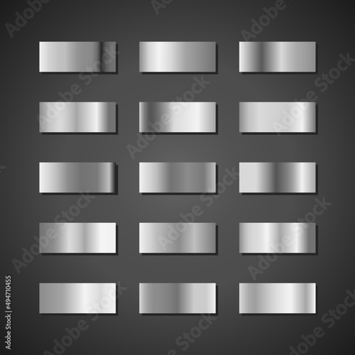 Silver metal steel gradients set