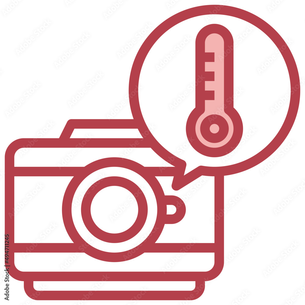 THERMOMETER red line icon,linear,outline,graphic,illustration THERMOMETER red line icon,linear,outline,graphic,illustration