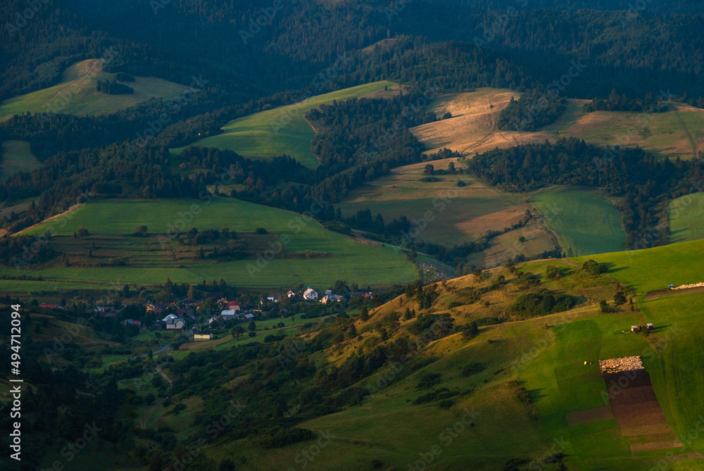 Mountain Landscape Green Hills, Pieniny, Poland