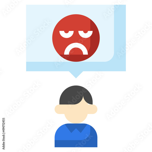 SAD flat icon,linear,outline,graphic,illustration