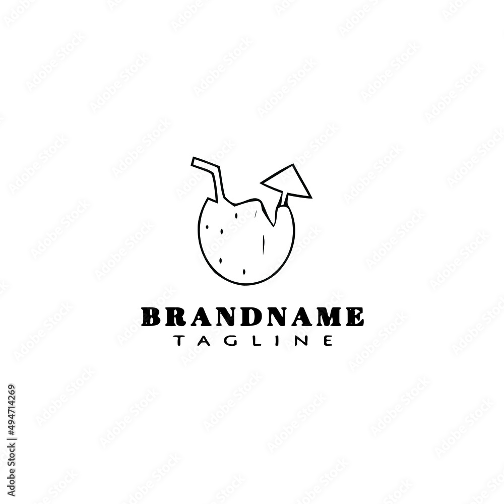 coconut logo icon cartoon design template vector coconut logo icon cartoon design template vector