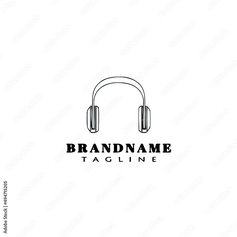 headset logo cartoon icon design template black isolated vector illustration headset logo cartoon icon design template black isolated vector illustration