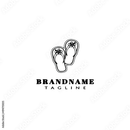 flip flop shoe logo icon design template vector