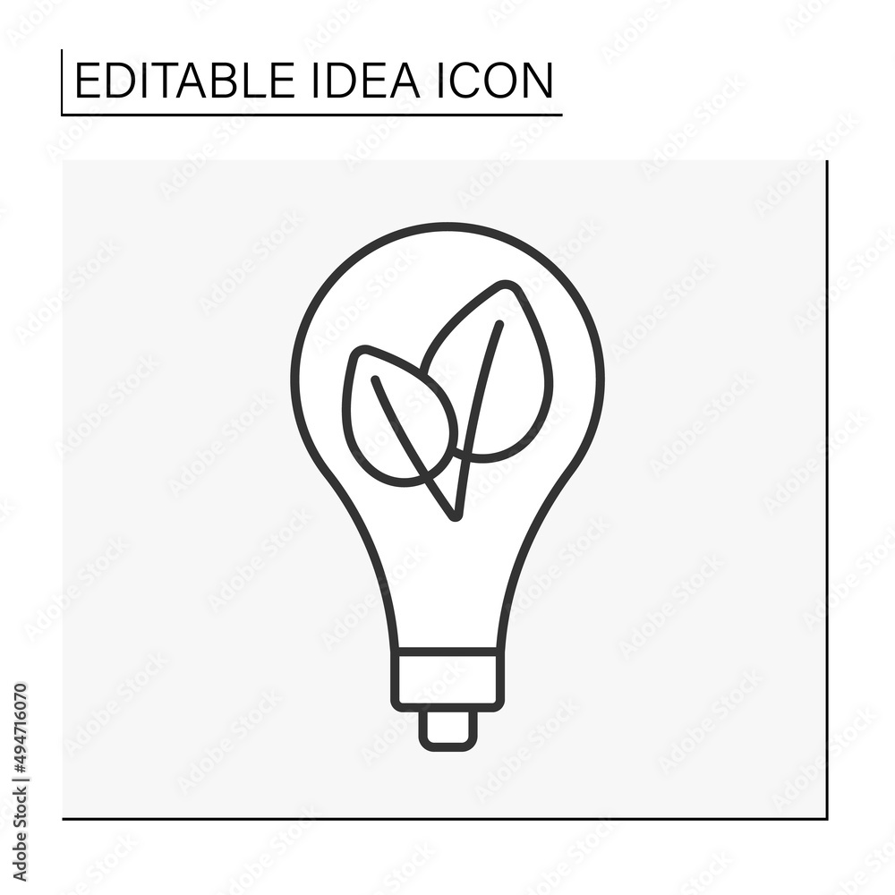 Motivation line icon. Plant inside a lightbulb. Eco system. Plan, strategy. Idea concept, Isolated vector illustration. Editable stroke Motivation line icon. Plant inside a lightbulb. Eco system. Plan, strategy. Idea concept, Isolated vector illustration. Editable stroke
