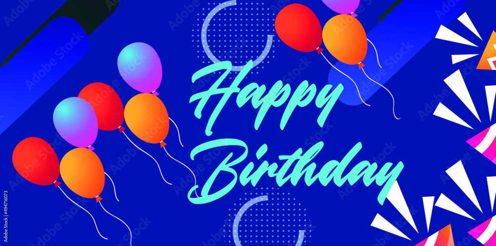 Happy birthday greeting card background Stock Vector | Adobe Stock