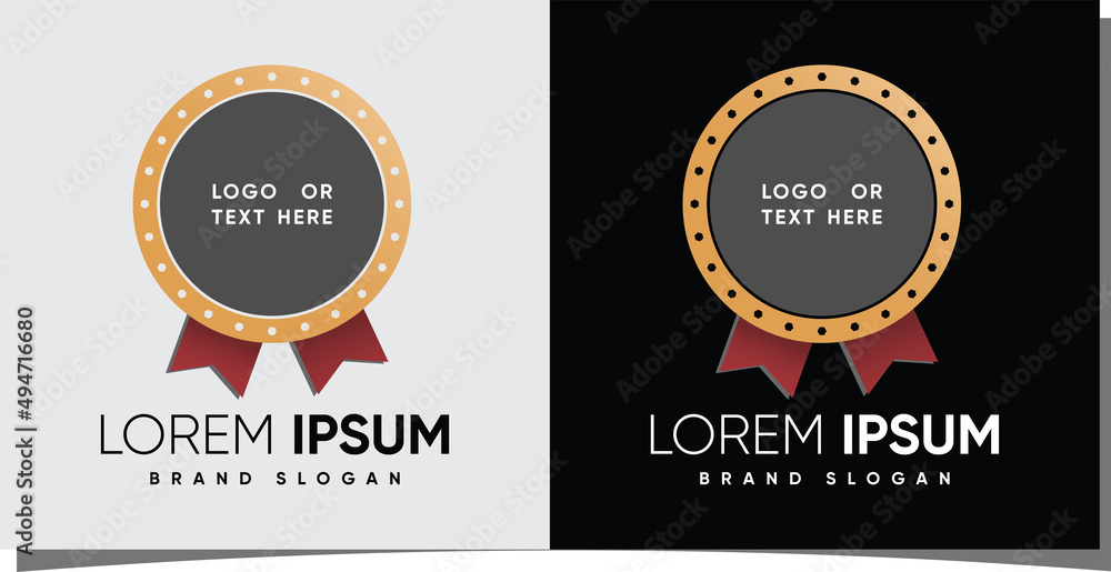 Medal certificate Unique logo with creative modern style Premium Vector