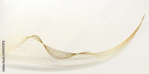 Abstract gold light threads background