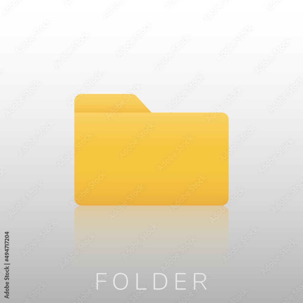 Yellow folder icon, Vector, Illustration.