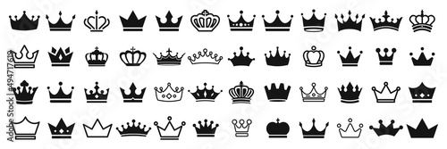 Canvas Print Crown king mega icon set