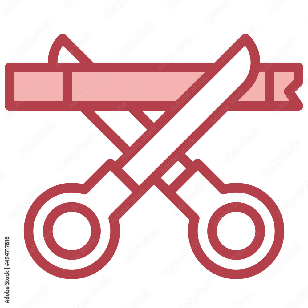SCISSORS red line icon,linear,outline,graphic,illustration SCISSORS red line icon,linear,outline,graphic,illustration