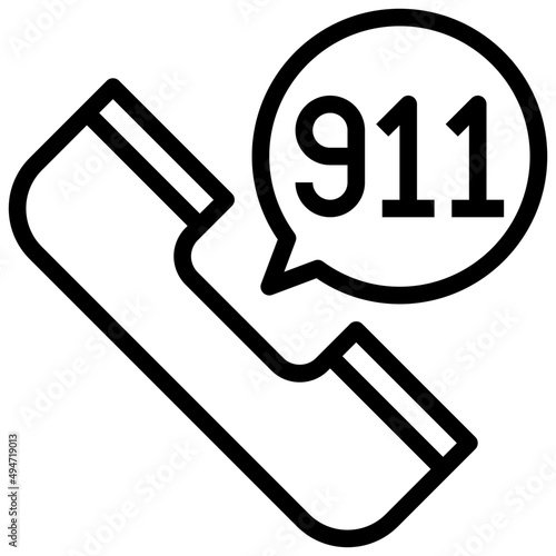 911 line icon,linear,,graphic,illustration