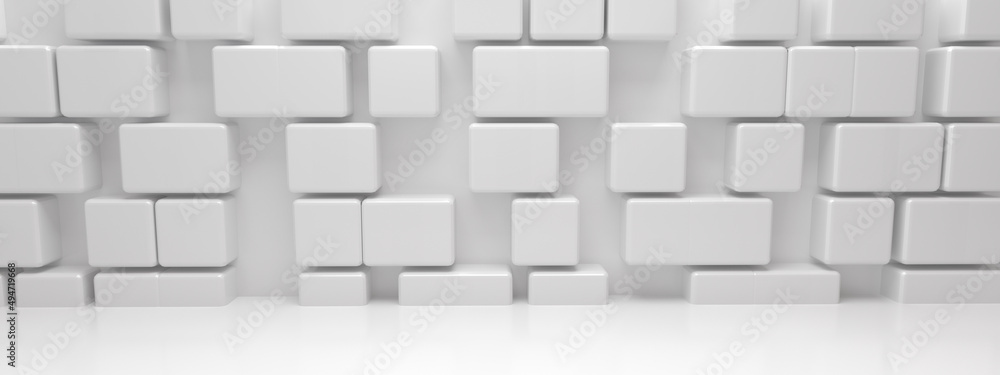Wall brick white background 3d render Wall brick white background 3d render