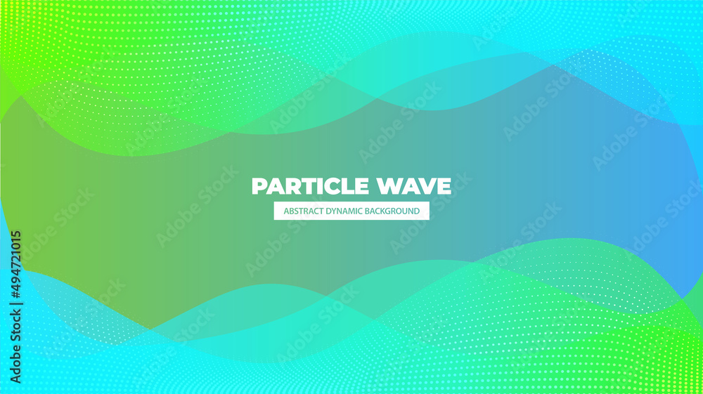 Beautiful abstract background from a wave of orange green white blue pink particles. Flyer banner template vector eps 10