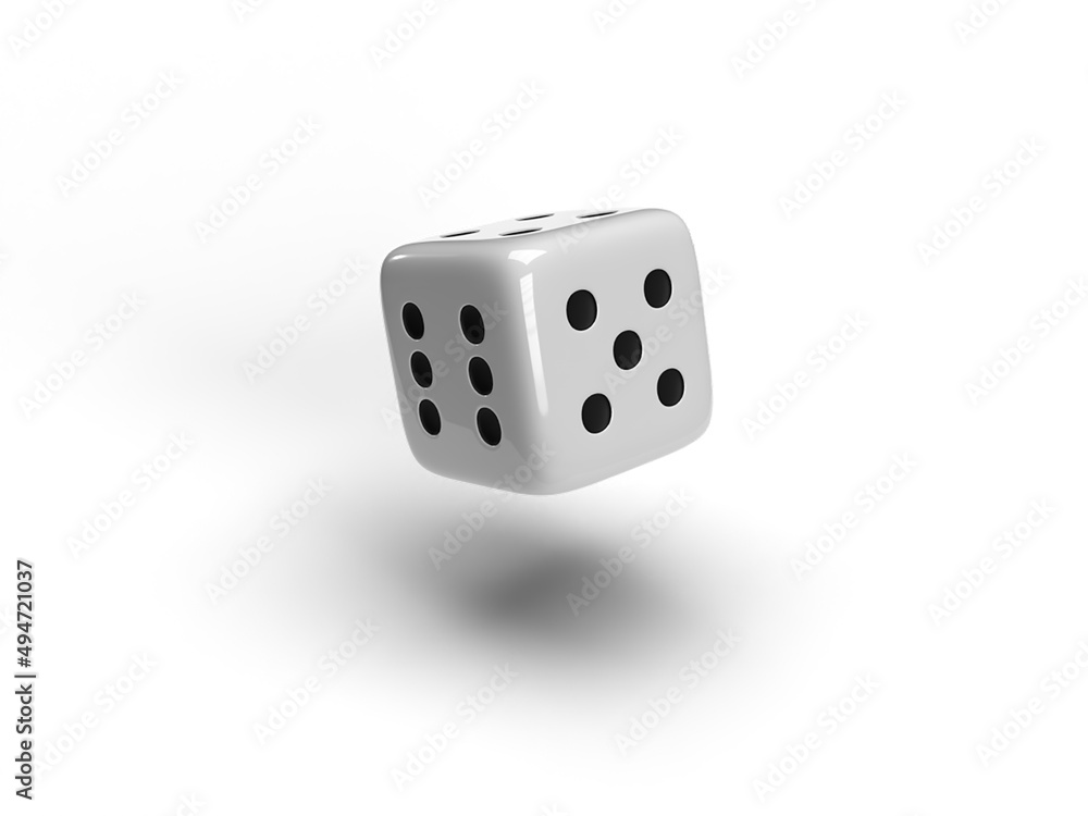 dice dice with black dots on white background 3D effect vector