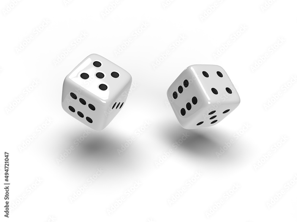2 dice with black dots on white background 3D effect vector illustration 2 dice with black dots on white background 3D effect vector illustration