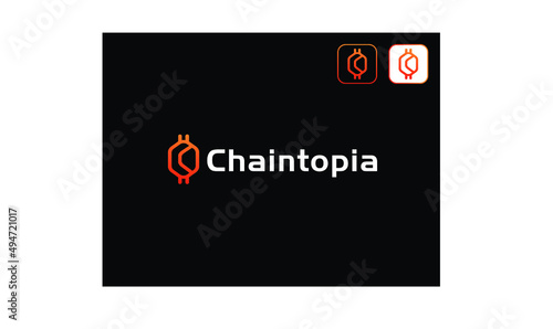 Crypto coin logo template with initial letter C Vector design