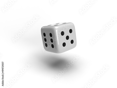 dice dice with black dots on white background 3D effect vector illustration