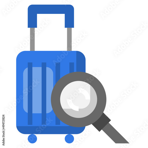 SUITCASE flat icon,linear,outline,graphic,illustration