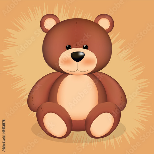 Osito de peluche, juguete, ilustracion vectorial para tarjetas de cumpleaños, regalos y más. Incluye imagen png.