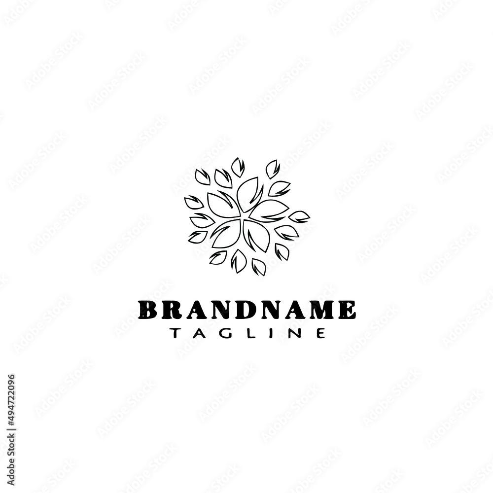 flower logo graphic icon design template black isolated vector illustration