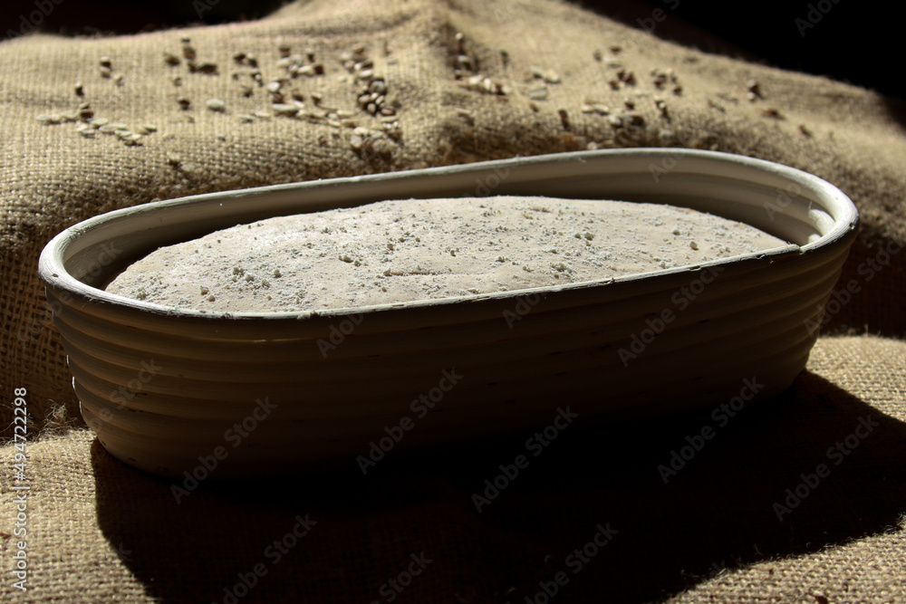 Fototapeta premium handmade bread, concept of traditional bread baking methods, selective focus