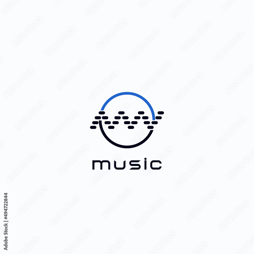 Naklejka premium Letter MW music logo design