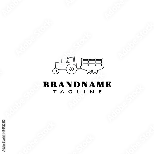 hayride logo cartoon icon design template black isolated vector