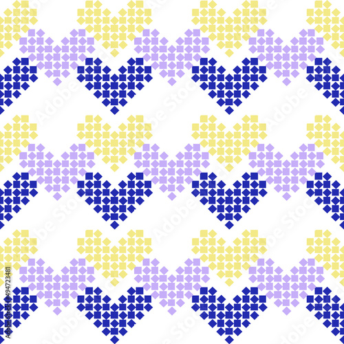 HEART PIXEL COLOURFUL SEAMLESS PATTERN