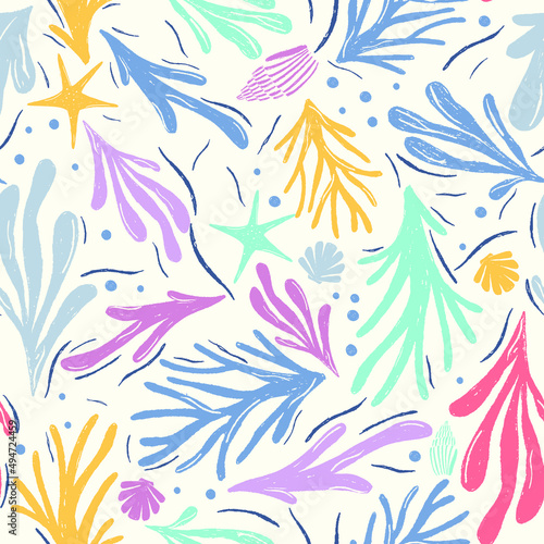 COLOURFUL TROPICAL LEAF SEAMLESS PATTERN
