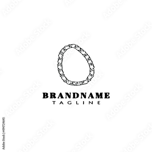 hawaiian lei logo cartoon icon design template black isolated vector illustration