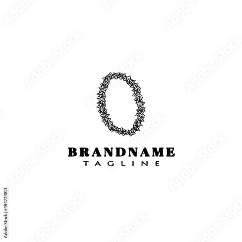 hawaiian lei logo cartoon icon design template black isolated vector illustration