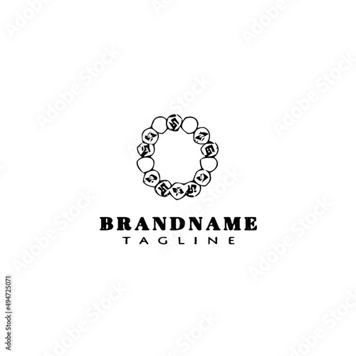 hawaiian lei logo cartoon icon design template black isolated vector illustration