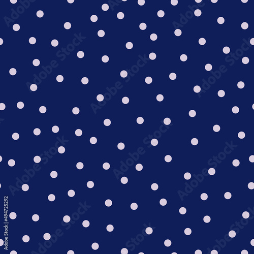NAVY SEAMLESS POLKA DOT PATTERN FOR WOMEN DRESS