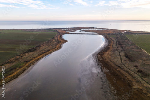 Scenic panoramic landscape of the sea coast of Ukraine. Cape Adjigol.