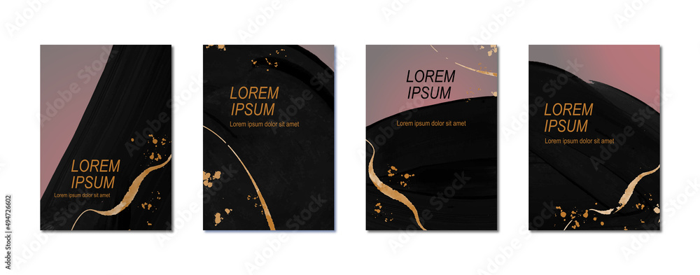 Conjunto de plantillas de diseño elegante; fondos abstractos vectorizados. Estética minimalista para portada, diseño de presentaciones, folletos, banners y carteles. 