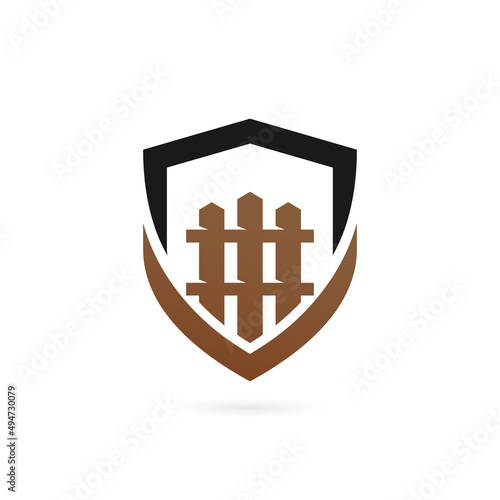 fence shield logo icon symbol