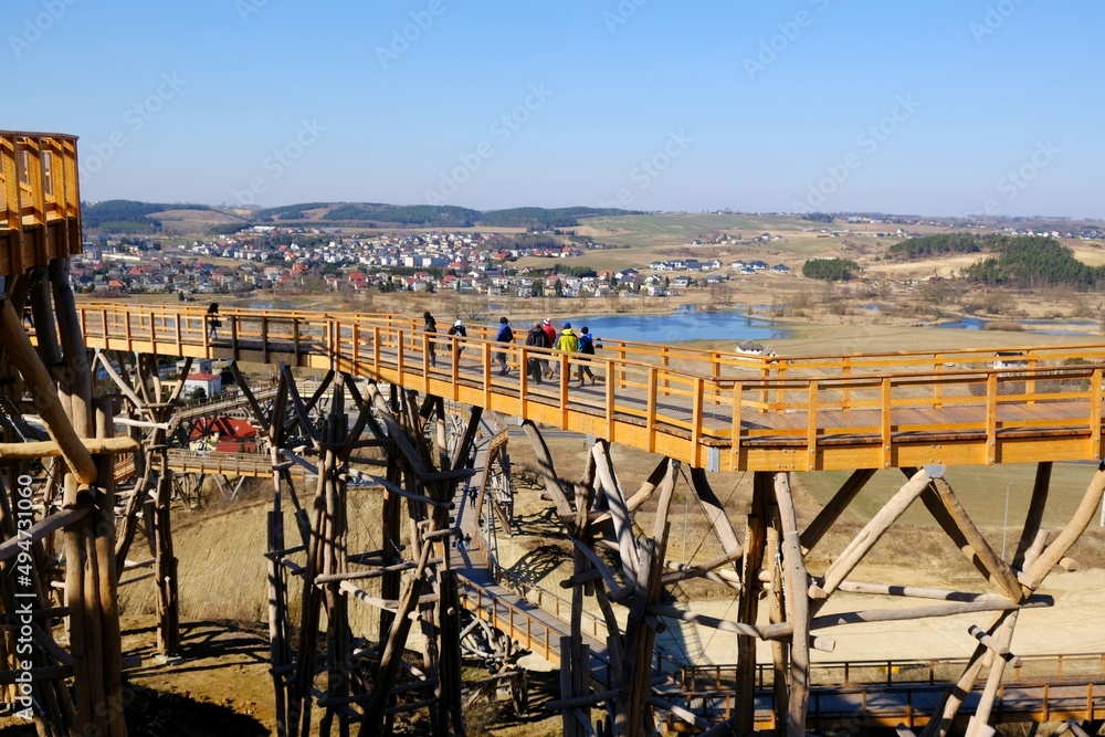 Obraz premium Wooden lookout tower at Kurza Gora, Kurzetnik, Warmia and Masuria, Poland
