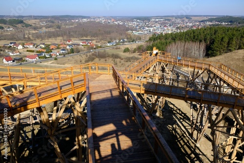 Wooden lookout tower at Kurza Gora, Kurzetnik, Warmia and Masuria, Poland photo