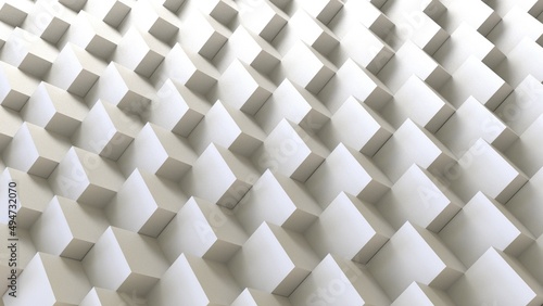 Fototapeta Naklejka Na Ścianę i Meble -  3d elegant geometrical shape seamless pattern textures abstract backgrounds square white cube Premium