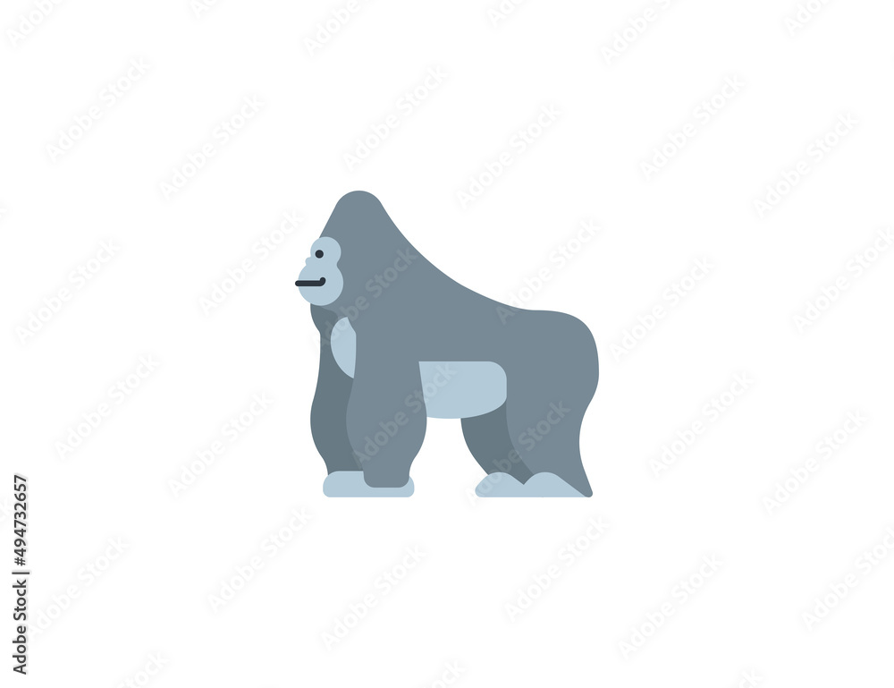 Fototapeta premium Gorilla vector flat emoticon. Isolated Gorilla emoji illustration. Gorilla icon