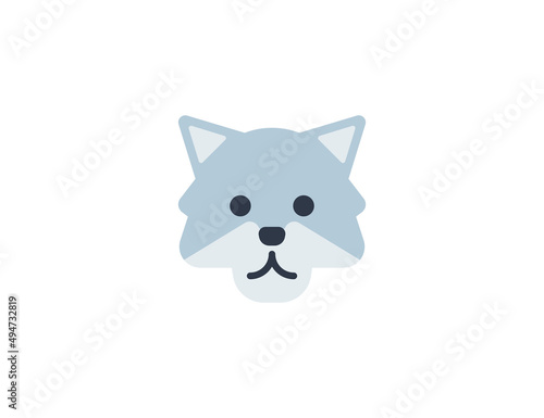 Wolf face vector flat emoticon. Isolated Wolf emoji illustration. Wolf icon