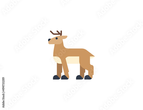 Deer vector flat emoticon. Isolated Deer emoji illustration. Deer icon