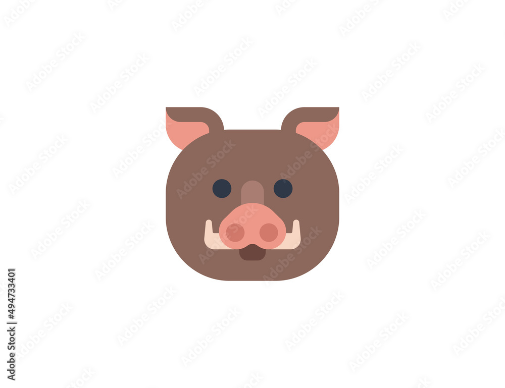 Boar face vector flat emoticon. Isolated Boar emoji illustration. Boar icon Boar face vector flat emoticon. Isolated Boar emoji illustration. Boar icon