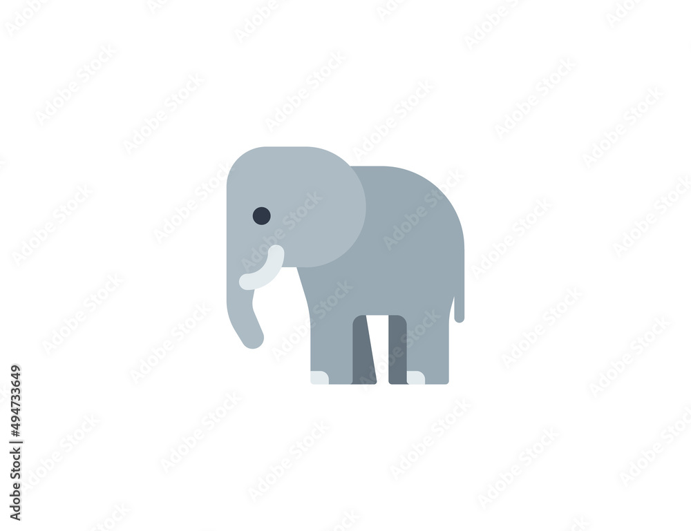 Fototapeta premium Elephant vector flat emoticon. Isolated Elephant emoji illustration. Elephant icon