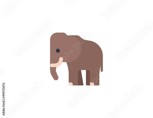 Mammoth vector flat emoticon. Isolated Mammoth emoji illustration. Mammoth icon