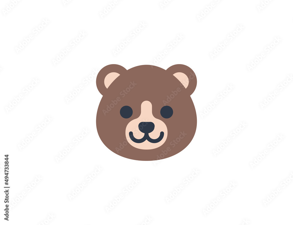 Bear face vector flat emoticon. Isolated Bear emoji illustration. Bear icon Bear face vector flat emoticon. Isolated Bear emoji illustration. Bear icon
