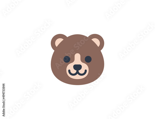 Bear face vector flat emoticon. Isolated Bear emoji illustration. Bear icon